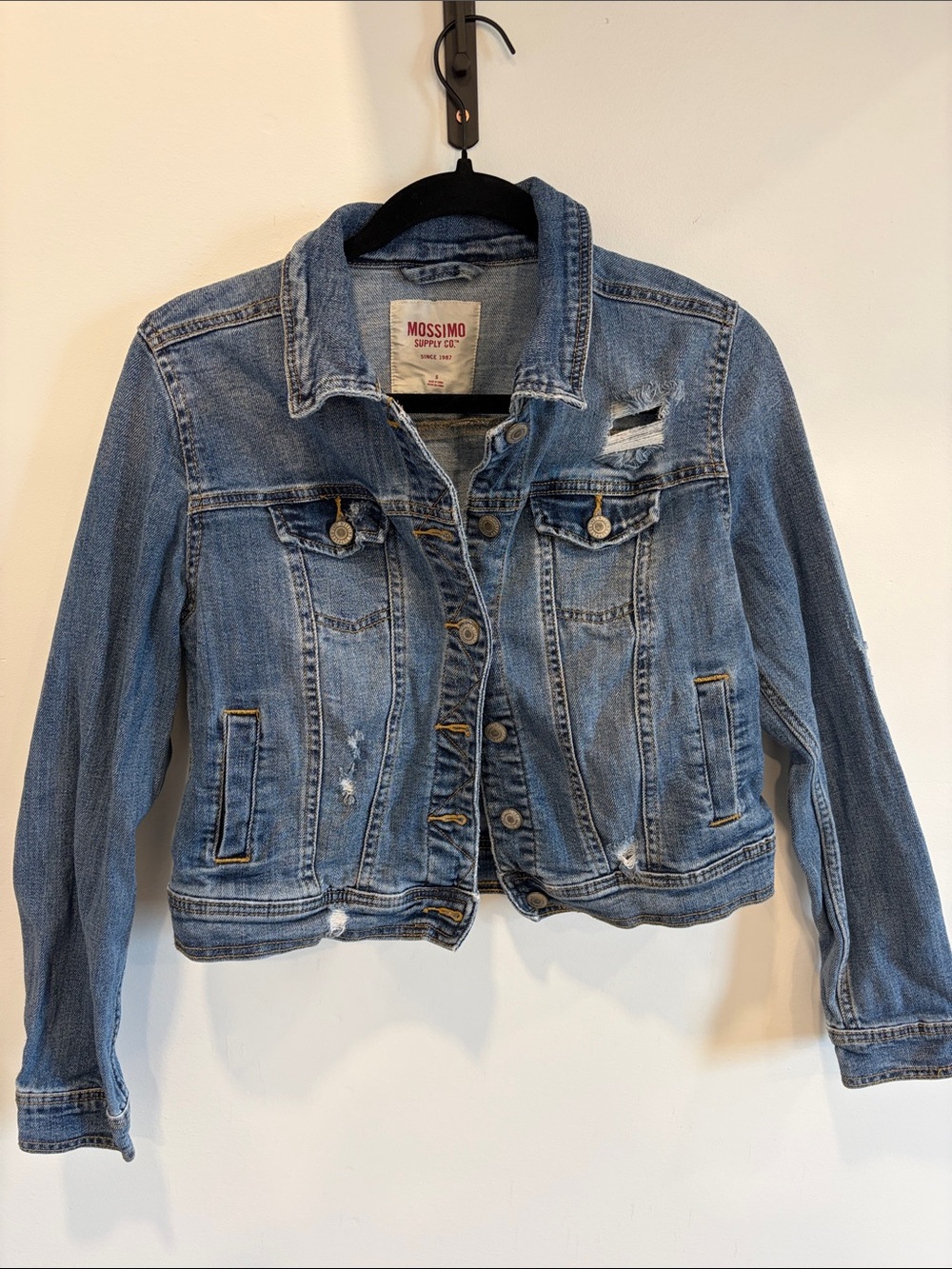Mossimo Supply Co. Light Blue Distressed Denim Jacket